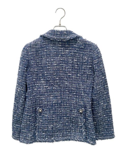 CHANEL（シャネル）CHANEL (シャネル) パールココボタン ツイード ジャケット ネイビー サイズ:38の古着・服飾アイテム