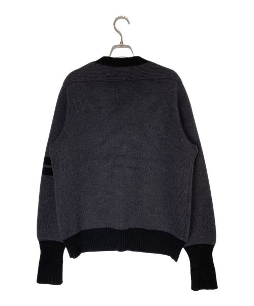 LOUIS VUITTON（ルイ ヴィトン）LOUIS VUITTON (ルイ ヴィトン) FRAGMENT DESIGN (フラグメントデザイン) レタードカーディガン ブラック×グレー サイズ:Mの古着・服飾アイテム