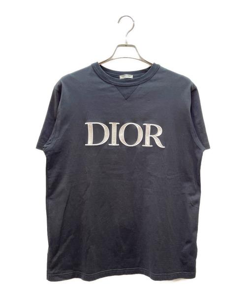 Dior（ディオール）Dior (ディオール) ロゴ刺繍 半袖Tシャツ ブラック サイズ:Mの古着・服飾アイテム