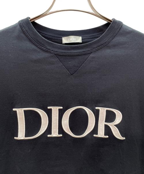 Dior（ディオール）Dior (ディオール) ロゴ刺繍 半袖Tシャツ ブラック サイズ:Mの古着・服飾アイテム