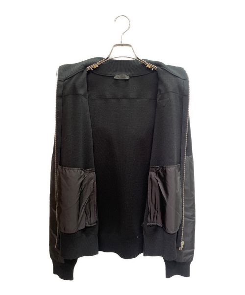 PRADA（プラダ）PRADA (プラダ) リナイロン切替 ジップパーカー ブラック サイズ:48の古着・服飾アイテム