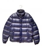 PRADAプラダ）の古着「Logo Plate Nylon Down Jacket（ロゴプレートナイロンダウンジャケット）」｜ネイビー