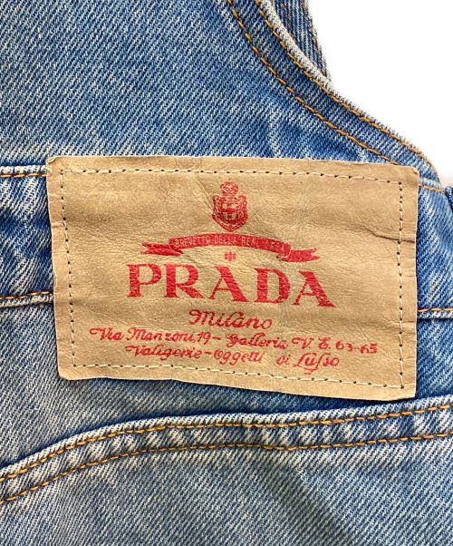 PRADA（プラダ）PRADA (プラダ) トライアングル デニム オールイン サロペット スカート サイズ:40の古着・服飾アイテム