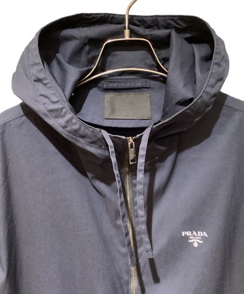 PRADA（プラダ）PRADA (プラダ) Logo Zip Hoodie（ロゴジップパーカー） ネイビー サイズ:Lの古着・服飾アイテム
