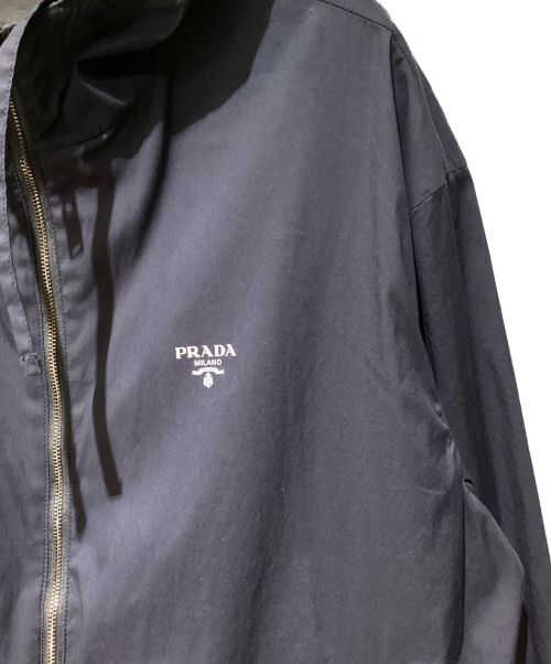PRADA（プラダ）PRADA (プラダ) Logo Zip Hoodie（ロゴジップパーカー） ネイビー サイズ:Lの古着・服飾アイテム