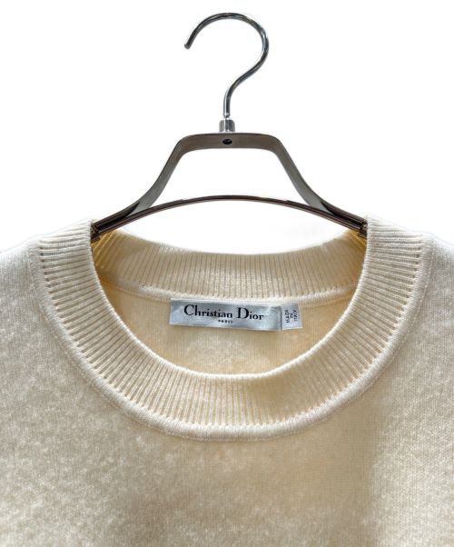 Christian Dior（クリスチャン ディオール）Christian Dior (クリスチャン ディオール) カシミアロゴニット ベージュ サイズ:36の古着・服飾アイテム