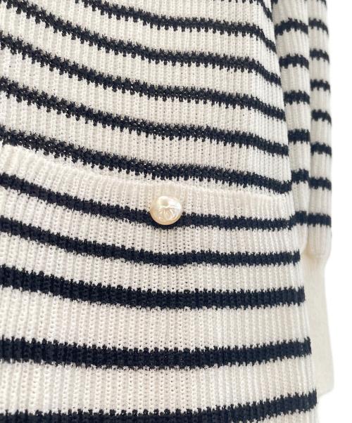 CHANEL（シャネル）CHANEL (シャネル) ボーダーニットワンピース ブラック×ホワイト サイズ:34の古着・服飾アイテム