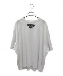 PRADA（プラダ）の古着「ビジュートライアングルロゴカットソー」｜ホワイト