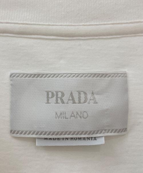 PRADA（プラダ）PRADA (プラダ) ビジュートライアングルロゴカットソー ホワイト サイズ:XXLの古着・服飾アイテム