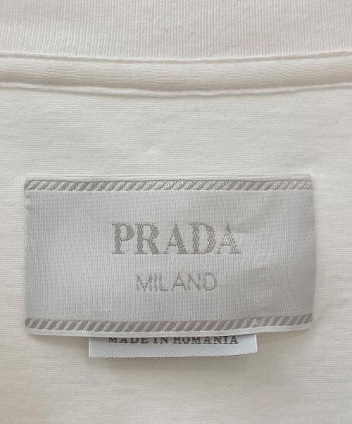 PRADA（プラダ）PRADA (プラダ) ビジュートライアングルロゴカットソー ホワイト サイズ:XXLの古着・服飾アイテム
