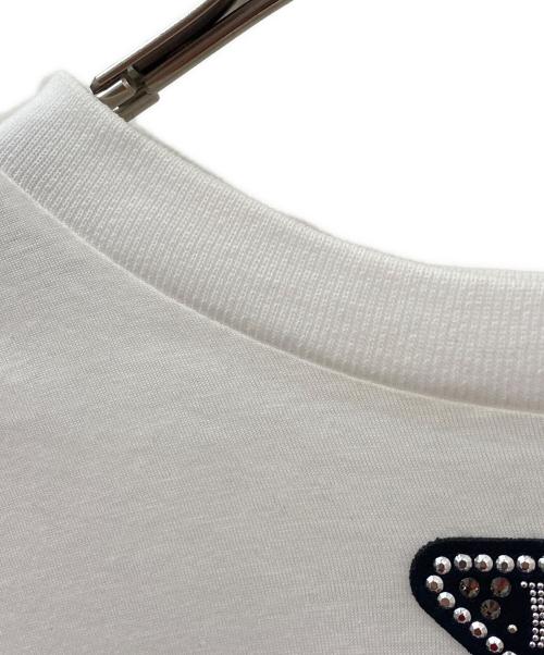 PRADA（プラダ）PRADA (プラダ) ビジュートライアングルロゴカットソー ホワイト サイズ:XXLの古着・服飾アイテム