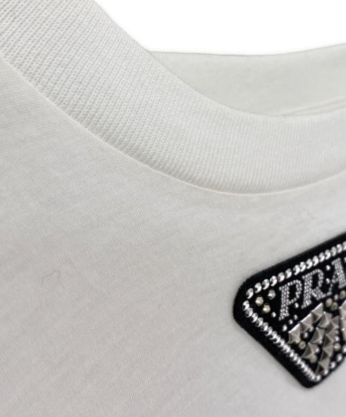 PRADA（プラダ）PRADA (プラダ) ビジュートライアングルロゴカットソー ホワイト サイズ:XXLの古着・服飾アイテム