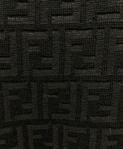 FENDI（フェンディ）FENDI (フェンディ) FF ズッカ柄 シースルー ニットスウェットプルオーバー ブラック サイズ:46の古着・服飾アイテム