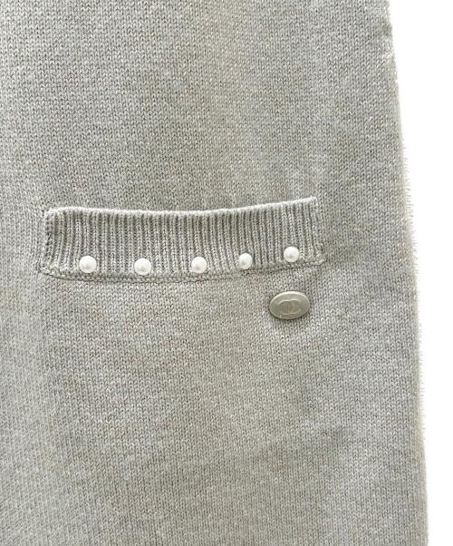 CHANEL（シャネル）CHANEL (シャネル) パール トリムニット ワンピース ライトグレー サイズ:36の古着・服飾アイテム