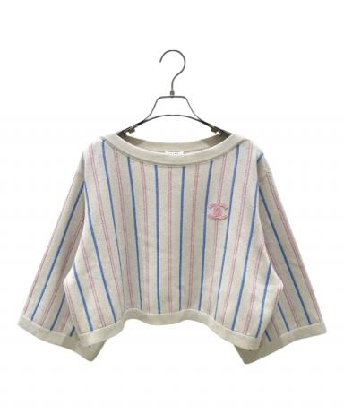 中古・古着通販】CHANEL (シャネル) ココマーク カシミヤ ストライプ