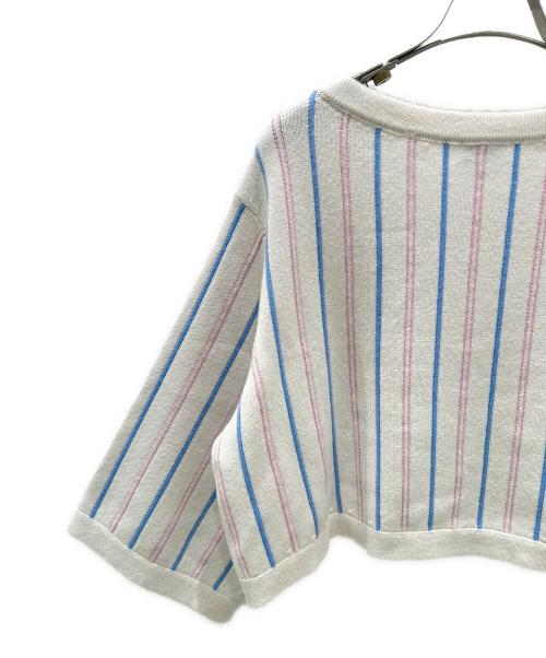 CHANEL（シャネル）CHANEL (シャネル) ココマーク カシミヤ ストライプ ニット ベージュ サイズ:36の古着・服飾アイテム