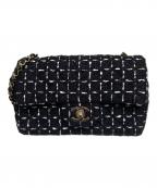 CHANELシャネル）の古着「チェーンショルダーツイードバッグ」｜ブラック