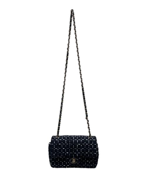 CHANEL（シャネル）CHANEL (シャネル) チェーンショルダーツイードバッグ ブラック サイズ:21の古着・服飾アイテム