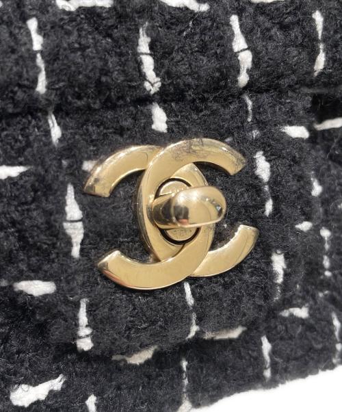 CHANEL（シャネル）CHANEL (シャネル) チェーンショルダーツイードバッグ ブラック サイズ:21の古着・服飾アイテム