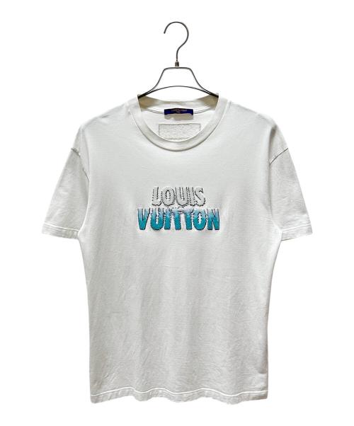 LOUIS VUITTON（ルイ ヴィトン）LOUIS VUITTON (ルイ ヴィトン) エンブロイダードビーズTシャツ ホワイト×ブルー サイズ:Mの古着・服飾アイテム