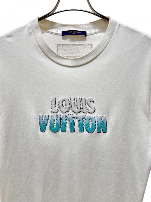 LOUIS VUITTON（ルイ ヴィトン）LOUIS VUITTON (ルイ ヴィトン) エンブロイダードビーズTシャツ ホワイト×ブルー サイズ:Mの古着・服飾アイテム