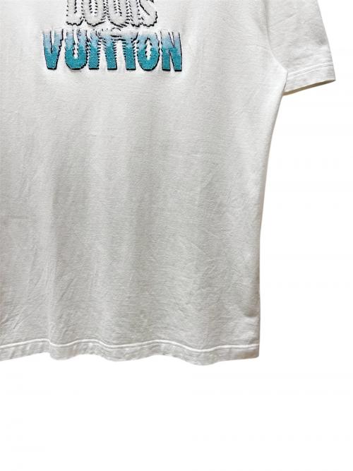 LOUIS VUITTON（ルイ ヴィトン）LOUIS VUITTON (ルイ ヴィトン) エンブロイダードビーズTシャツ ホワイト×ブルー サイズ:Mの古着・服飾アイテム