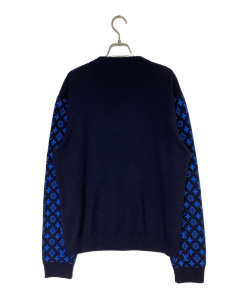 LOUIS VUITTON（ルイ ヴィトン）LOUIS VUITTON (ルイ ヴィトン) モノグラム スリーブクルーネック ニット ネイビー サイズ:Mの古着・服飾アイテム
