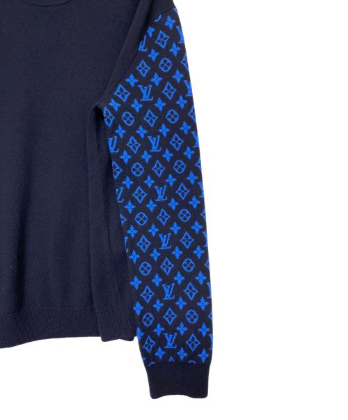 LOUIS VUITTON（ルイ ヴィトン）LOUIS VUITTON (ルイ ヴィトン) モノグラム スリーブクルーネック ニット ネイビー サイズ:Mの古着・服飾アイテム