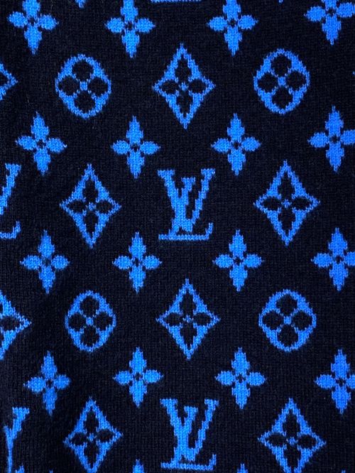 LOUIS VUITTON（ルイ ヴィトン）LOUIS VUITTON (ルイ ヴィトン) モノグラム スリーブクルーネック ニット ネイビー サイズ:Mの古着・服飾アイテム