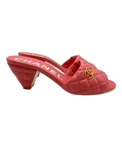 CHANEL（シャネル）CHANEL (シャネル) 22P マトラッセ ミュール サンダル ラムスキン コーラルピンク ピンク サイズ:37の古着・服飾アイテム