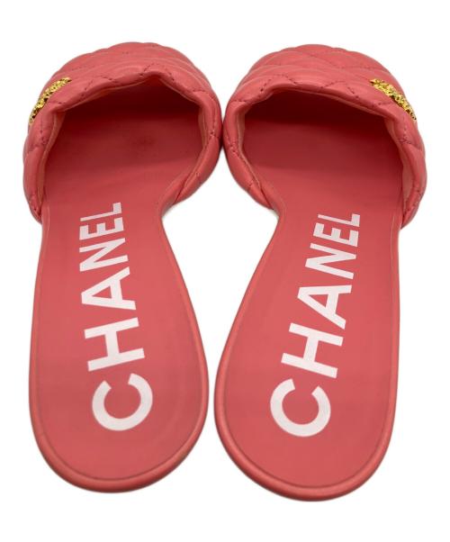 CHANEL（シャネル）CHANEL (シャネル) 22P マトラッセ ミュール サンダル ラムスキン コーラルピンク ピンク サイズ:37の古着・服飾アイテム