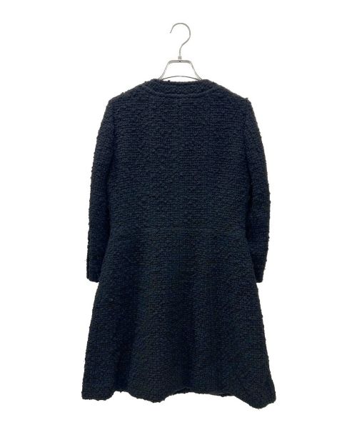CHANEL（シャネル）CHANEL (シャネル) ココマークボタン ノーカラー ツイード コート ブラック サイズ:38の古着・服飾アイテム