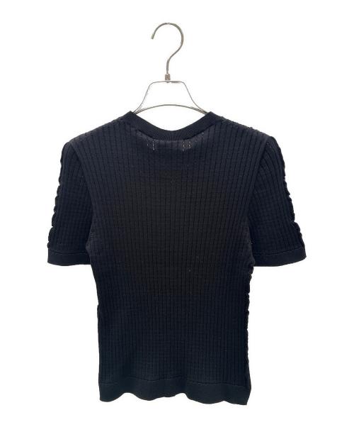 CHANEL（シャネル）CHANEL (シャネル) ココマーク半袖リブニット ブラック サイズ:42の古着・服飾アイテム
