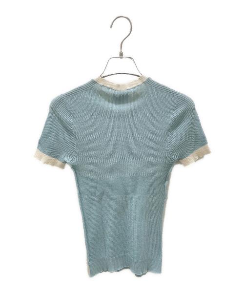 CHANEL（シャネル）CHANEL (シャネル) ココマーク半袖リブニット スカイブルー サイズ:42の古着・服飾アイテム
