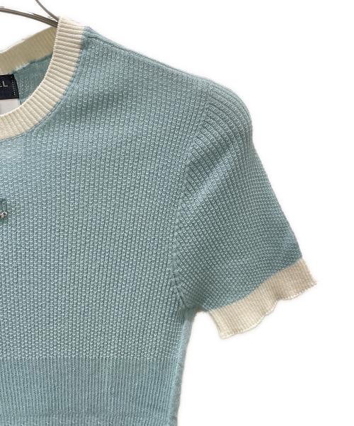 CHANEL（シャネル）CHANEL (シャネル) ココマーク半袖リブニット スカイブルー サイズ:42の古着・服飾アイテム