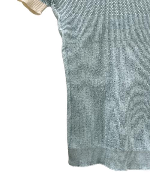 CHANEL（シャネル）CHANEL (シャネル) ココマーク半袖リブニット スカイブルー サイズ:42の古着・服飾アイテム