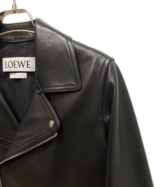 LOEWE（ロエベ）LOEWE (ロエベ) レザー ダブルライダースジャケット ブラック サイズ:36の古着・服飾アイテム