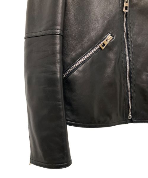 LOEWE（ロエベ）LOEWE (ロエベ) レザー ダブルライダースジャケット ブラック サイズ:36の古着・服飾アイテム