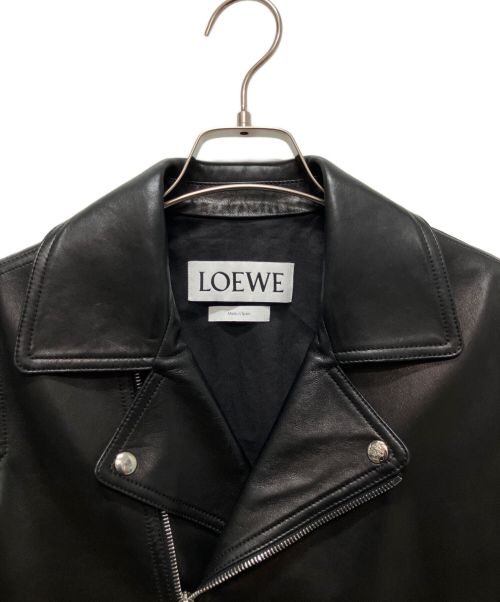 LOEWE（ロエベ）LOEWE (ロエベ) レザー ダブルライダースジャケット ブラック サイズ:36の古着・服飾アイテム