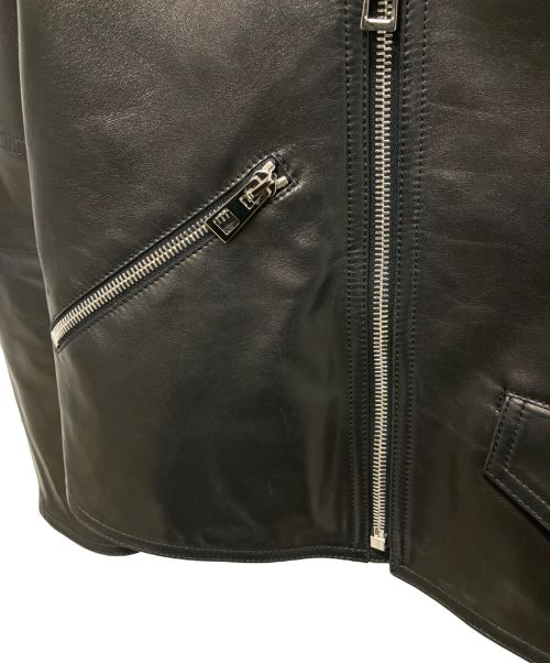 LOEWE（ロエベ）LOEWE (ロエベ) レザー ダブルライダースジャケット ブラック サイズ:36の古着・服飾アイテム