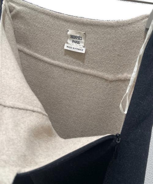 HERMES（エルメス）HERMES (エルメス) カシミヤ混ダブルフェイススカート ブラック サイズ:34の古着・服飾アイテム