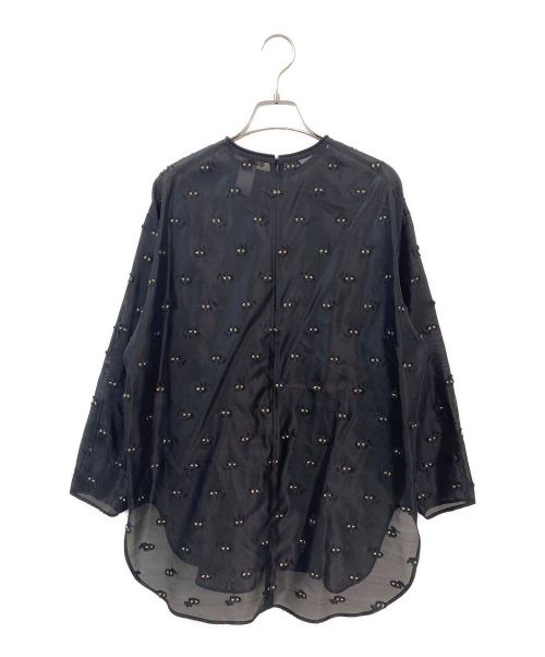 BLAMINK（ブラミンク）BLAMINK (ブラミンク) フラワージャガード プルオーバーブラウス ブラック サイズ:36の古着・服飾アイテム