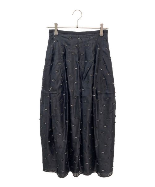 BLAMINK（ブラミンク）BLAMINK (ブラミンク) フラワージャガード ロングスカート ブラック サイズ:36の古着・服飾アイテム