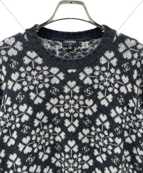 CHANEL（シャネル）CHANEL (シャネル) カシミヤ ノルディック セーター ダークグレー サイズ:36の古着・服飾アイテム