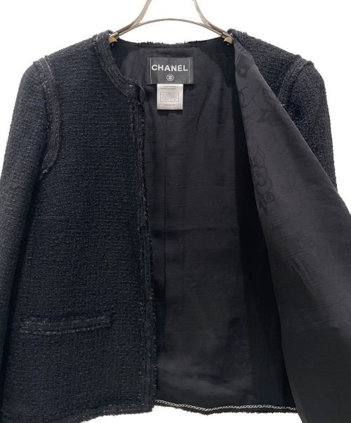 CHANEL（シャネル）CHANEL (シャネル) ココボタン ツイード ジャケット ブラック サイズ:42の古着・服飾アイテム