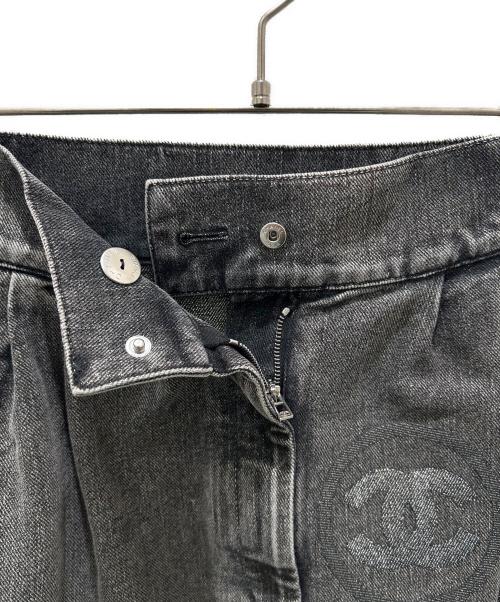 CHANEL（シャネル）CHANEL (シャネル) NO.5 デニム スカート ブラック サイズ:34の古着・服飾アイテム