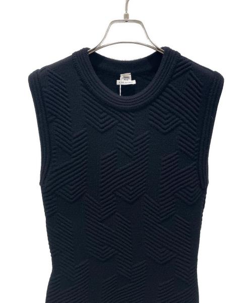 HERMES（エルメス）HERMES (エルメス) ノースリーブ ウール ニット ワンピース ブラック サイズ:36の古着・服飾アイテム