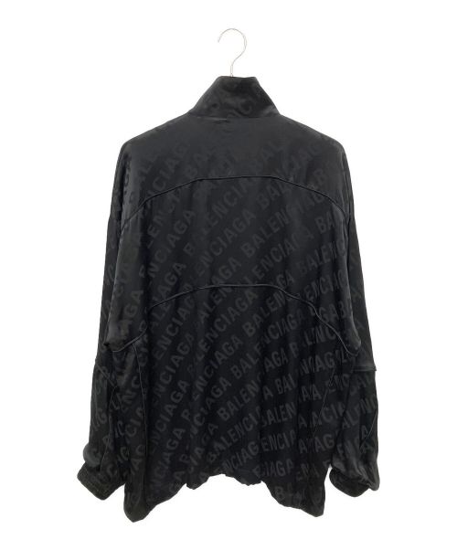 BALENCIAGA（バレンシアガ）BALENCIAGA (バレンシアガ) オールオーバーロゴシルクジャケット ブラック サイズ:34の古着・服飾アイテム