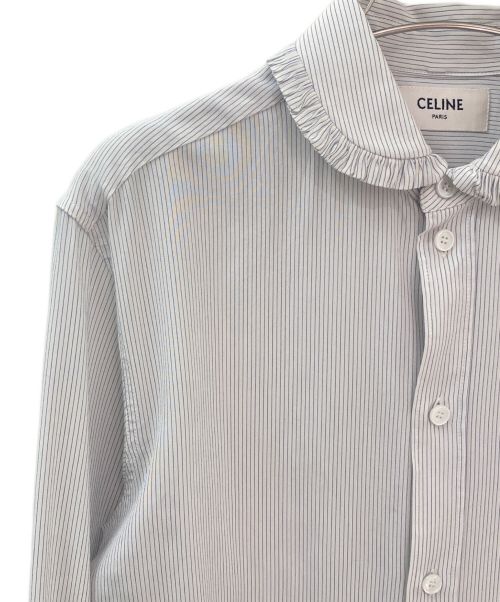 CELINE（セリーヌ）CELINE (セリーヌ) トリオンフフリルカラーブラウス サイズ:34の古着・服飾アイテム