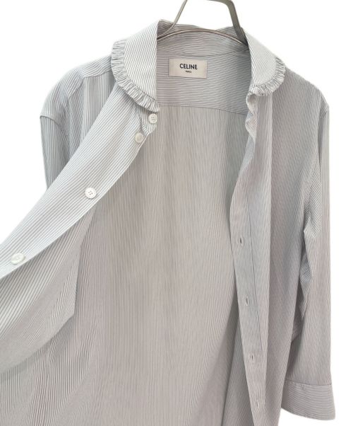 CELINE（セリーヌ）CELINE (セリーヌ) トリオンフフリルカラーブラウス サイズ:34の古着・服飾アイテム